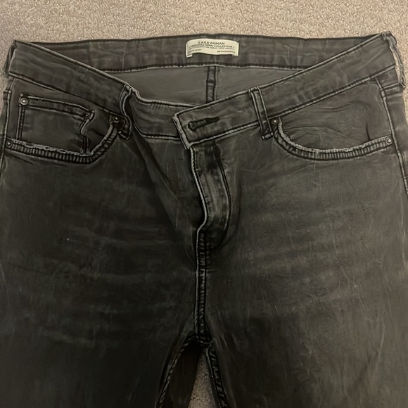 Zara Woman Premium Denim Collection High Rise Skinny Jeans Grey - Picture 3 of 10